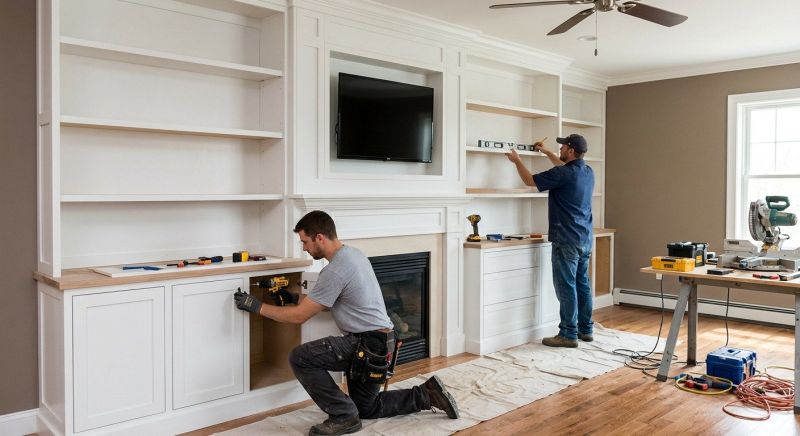Fireplace Cabinet Installation in Raleigh, NC